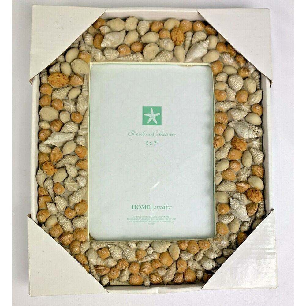 NEW Home Studio Shoreline Collection Shells 5 x 7 Picture Frame W/ Glass